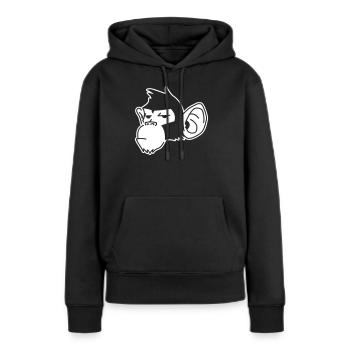 Urban Affe – Streetart Graffiti Prima - Frauen Premium Bio Hoodie - Schwarz - Vorne - Julia (174cm)