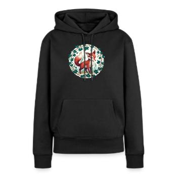 Cercle du renard de lierre - Sweat à capuche Premium bio Femme - noir - Devant - Julia (174cm)