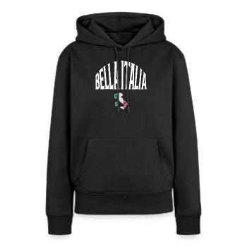 Bella Italia - Sweat à capuche Premium bio Femme - noir - Devant - Julia (174cm)