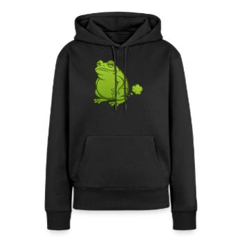 pet de grenouille pet pet crapaud pet crapaud pet - Sweat à capuche Premium bio Femme - noir - Devant - Julia (174cm)