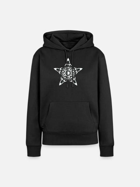stern - Frauen Premium Bio Hoodie - Schwarz
