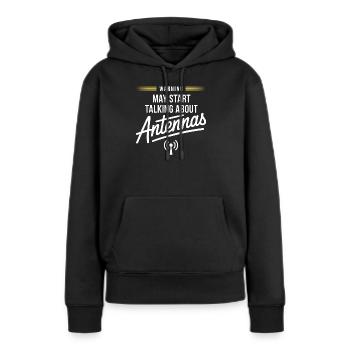 Avertissement : Les discussions sur les antennes commencent ici - Sweat à capuche Premium bio Femme - noir - Devant - Julia (174cm)