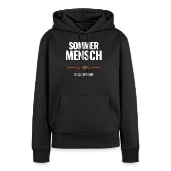 Sommermensch zu 100% Endlich warm - Frauen Premium Bio Hoodie - Schwarz - Vorne - Julia (174cm)