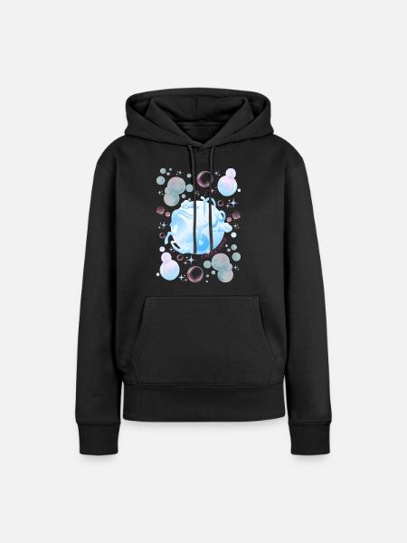 Steinbock-Frau – Astrologiegeschenk - Frauen Premium Bio Hoodie - Schwarz