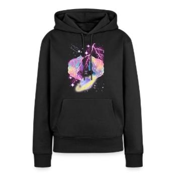 Zwillinge – Astrologiegeschenk - Frauen Premium Bio Hoodie - Schwarz - Vorne - Julia (174cm)