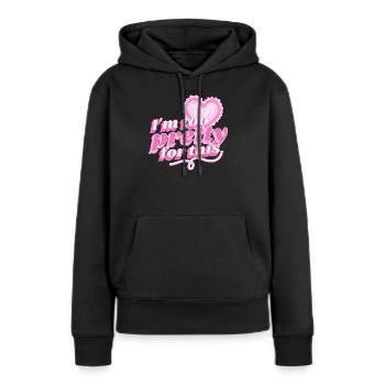 Pretty Ladies - Sweat à capuche Premium bio Femme - noir - Devant - Julia (174cm)