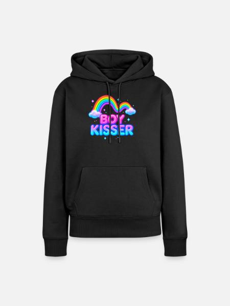 Jungenküsser - Frauen Premium Bio Hoodie - Schwarz