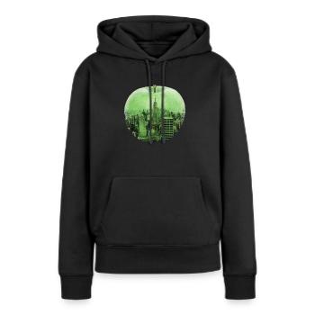 New York - Frauen Premium Bio Hoodie - Schwarz - Vorne - Julia (174cm)
