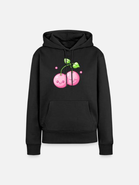 Kirsche - Frauen Premium Bio Hoodie - Schwarz