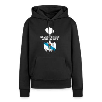 Galicien Galicia Roots - Frauen Premium Bio Hoodie - Schwarz - Vorne - Julia (174cm)