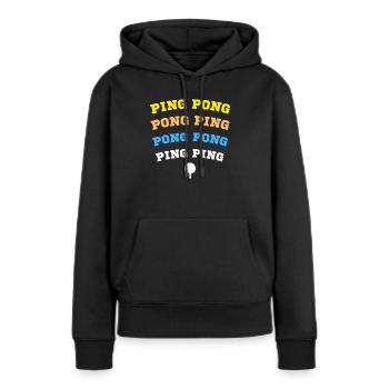 PING PONG HUMOUR PONG PING PONG PONG PING PING - Sweat à capuche Premium bio Femme - noir - Devant - Julia (174cm)