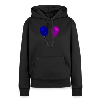 Ballon, Ballons, Fête, - Sweat à capuche Premium bio Femme - noir - Devant - Julia (174cm)