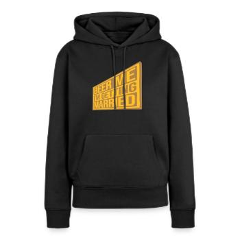 Beer Me Me marier - Sweat à capuche Premium bio Femme - noir - Devant - Julia (174cm)
