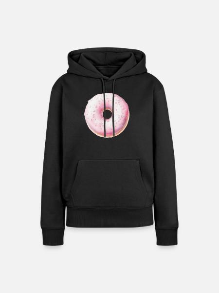 Donut - Frauen Premium Bio Hoodie - Schwarz
