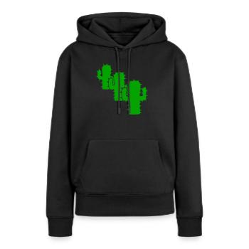 Drei Kakteen 3 Kaktus Wüste Cool Grüne Silhouette - Frauen Premium Bio Hoodie - Schwarz - Vorne - Julia (174cm)