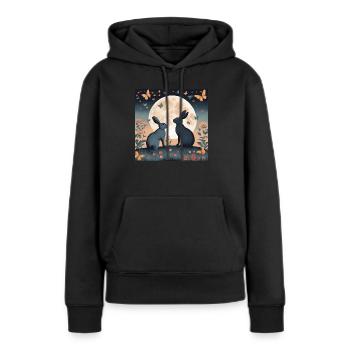 Rabbit - Frauen Premium Bio Hoodie - Schwarz - Vorne - Julia (174cm)