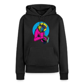 Cool Book Monkey - Women’s Premium Organic Hoodie - black - Front - Julia (174cm)