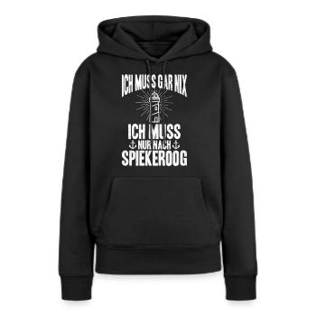 Spiekeroog - Frauen Premium Bio Hoodie - Schwarz - Vorne - Julia (174cm)