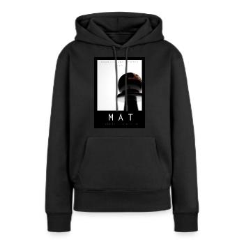 MAT - Sweat à capuche Premium bio Femme - noir - Devant - Julia (174cm)