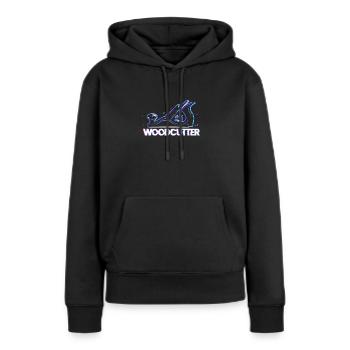 Menuisier menuisier menuisier menuisier - Sweat à capuche Premium bio Femme - noir - Devant - Julia (174cm)