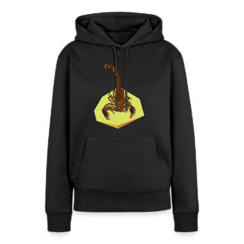 Insecte et signe astrologique Scorpion avec piqûre - Sweat à capuche Premium bio Femme - noir - Devant - Julia (174cm)