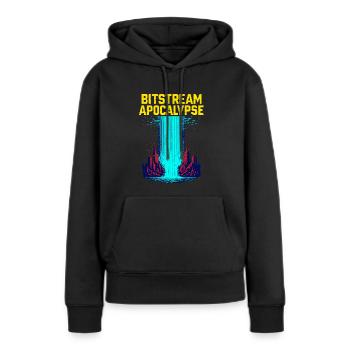 Bitstream Apocalypse - Sweat à capuche Premium bio Femme - noir - Devant - Julia (174cm)