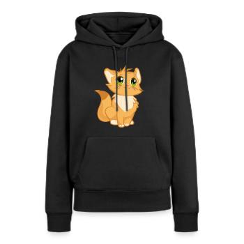 chaton - Sweat à capuche Premium bio Femme - noir - Devant - Julia (174cm)