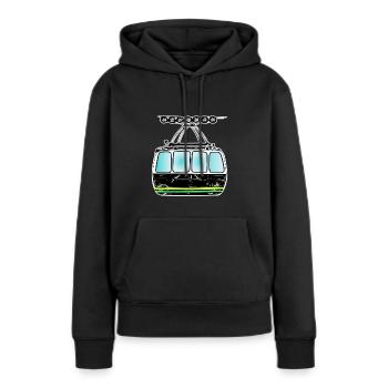 Seilbahn gondel Bergbahn fan - Frauen Premium Bio Hoodie - Schwarz - Vorne - Julia (174cm)