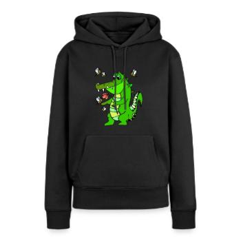 Kroko das Krokodil und seine Freunde die Bienen - Frauen Premium Bio Hoodie - Schwarz - Vorne - Julia (174cm)