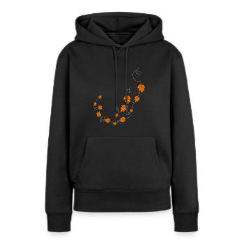 Herbstblätter im Wind - Frauen Premium Bio Hoodie - Schwarz - Vorne - Julia (174cm)