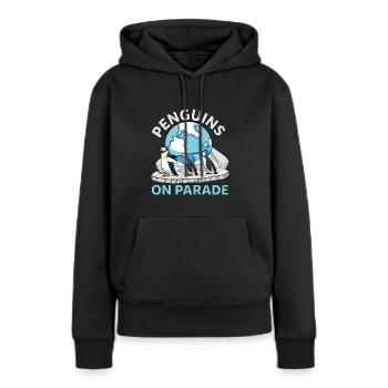 Lustige Antarktis Pinguine Auf Parade Wildlife - Frauen Premium Bio Hoodie - Schwarz - Vorne - Julia (174cm)