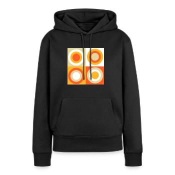 70er Jahre Muster Kreise Kringel - Frauen Premium Bio Hoodie - Schwarz - Vorne - Julia (174cm)