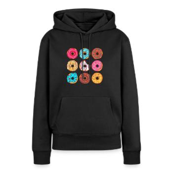 Donuts Confiserie Cookie Törtchen Kuchen Torten - Frauen Premium Bio Hoodie - Schwarz - Vorne - Julia (174cm)