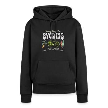 Journée ensoleillée pour faire du vélo - Sweat à capuche Premium bio Femme - noir - Devant - Julia (174cm)