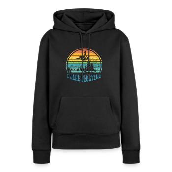 Ich mag Schweben - Retro Skydiving - Frauen Premium Bio Hoodie - Schwarz - Vorne - Julia (174cm)