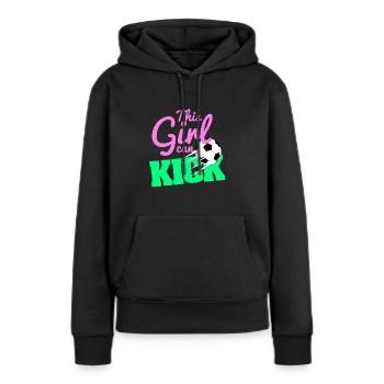 Soccer women's soccer kick girls girlpower - Women’s Premium Organic Hoodie - black - Front - Julia (174cm)