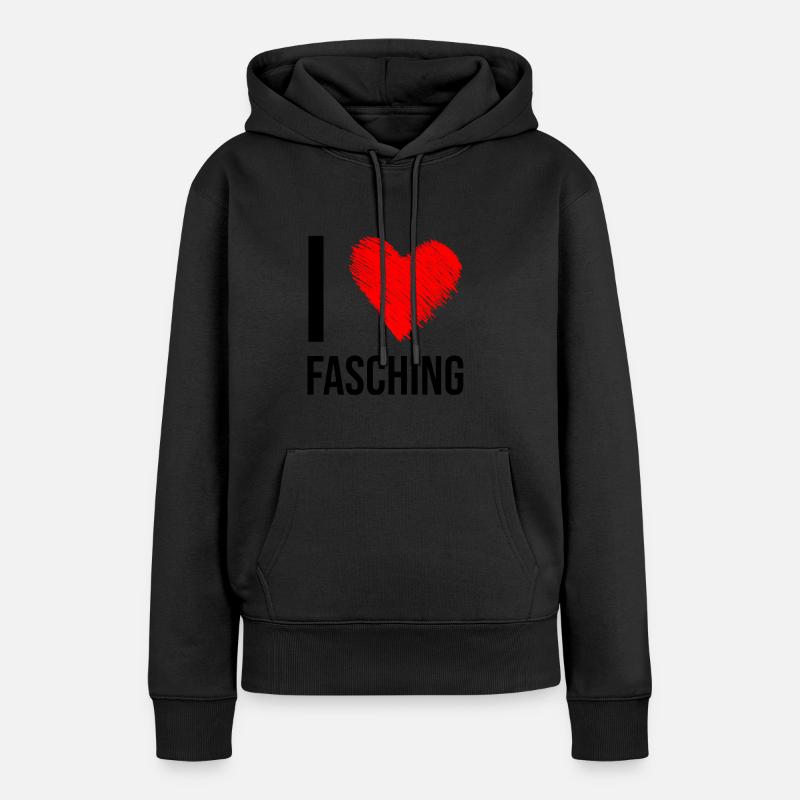 J’aime carnaval - Sweat à capuche Premium bio Femme - noir