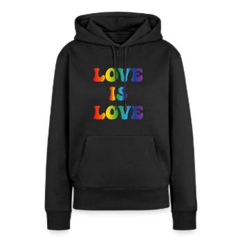 love is love - Women’s Premium Organic Hoodie - black - Front - Julia (174cm)
