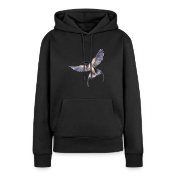 Hirondelle - Sweat à capuche Premium bio Femme - noir - Devant - Julia (174cm)