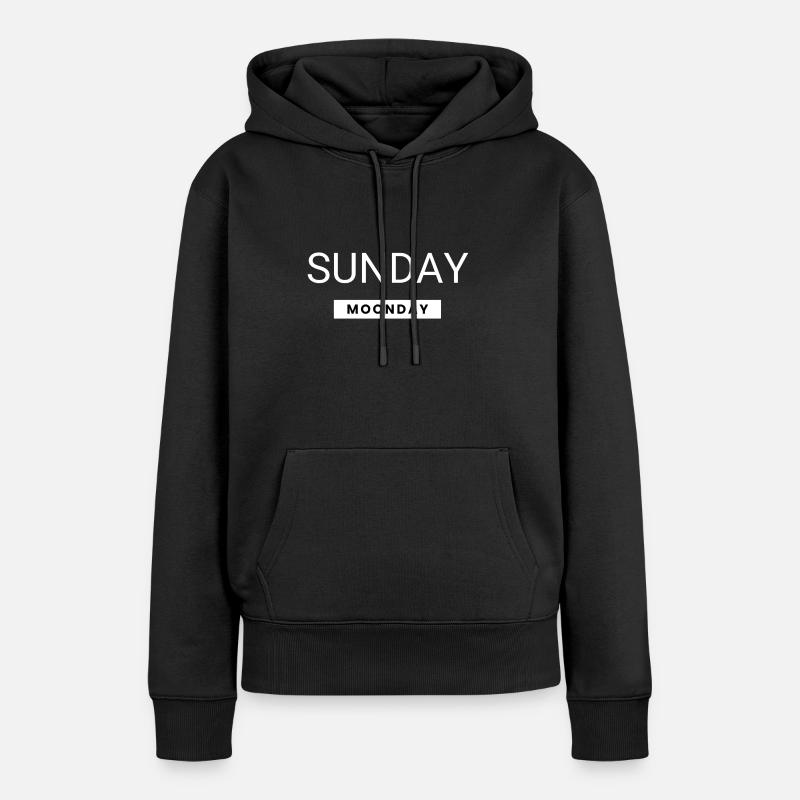 Dimanche, 'jour de la lune' - Sweat à capuche Premium bio Femme - noir
