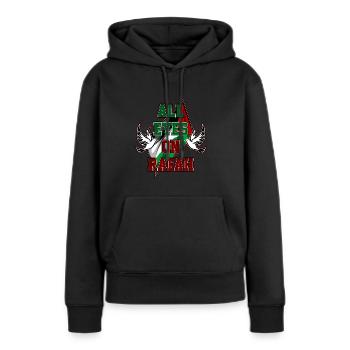 Tous les yeux sont rivés sur Rafah - Sweat à capuche Premium bio Femme - noir - Devant - Julia (174cm)