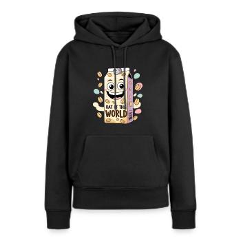 Oat of This World - Funny Oat Milk - Women’s Premium Organic Hoodie - black - Front - Julia (174cm)