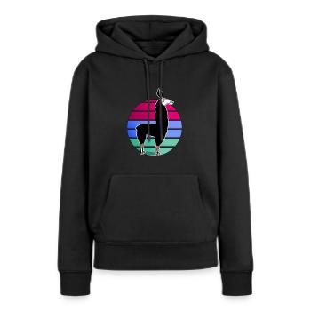 Appelez quatre-vingts - Sweat à capuche Premium bio Femme - noir - Devant - Julia (174cm)