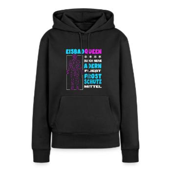 eisbaden eisbader-queen eisbad eiswasser - Frauen Premium Bio Hoodie - Schwarz - Vorne - Julia (174cm)