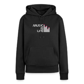 music is life equalizer r FR - Sweat à capuche Premium bio Femme - noir - Devant - Julia (174cm)