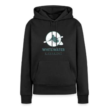 Kayak en eaux vives - Sweat à capuche Premium bio Femme - noir - Devant - Julia (174cm)