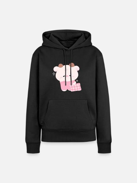 Schläfrige Kuh - Frauen Premium Bio Hoodie - Schwarz