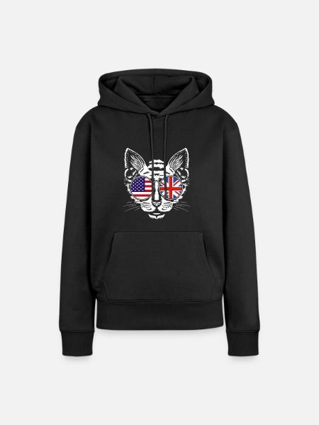 England Englisch - Frauen Premium Bio Hoodie - Schwarz