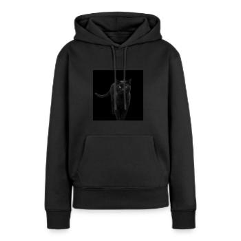 Chat noir Chat Chat Noir Chat Cadeau - Sweat à capuche Premium bio Femme - noir - Devant - Julia (174cm)