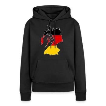 Allemagne RFA drapeau République fédérale cadeau Allemagne - Sweat à capuche Premium bio Femme - noir - Devant - Julia (174cm)